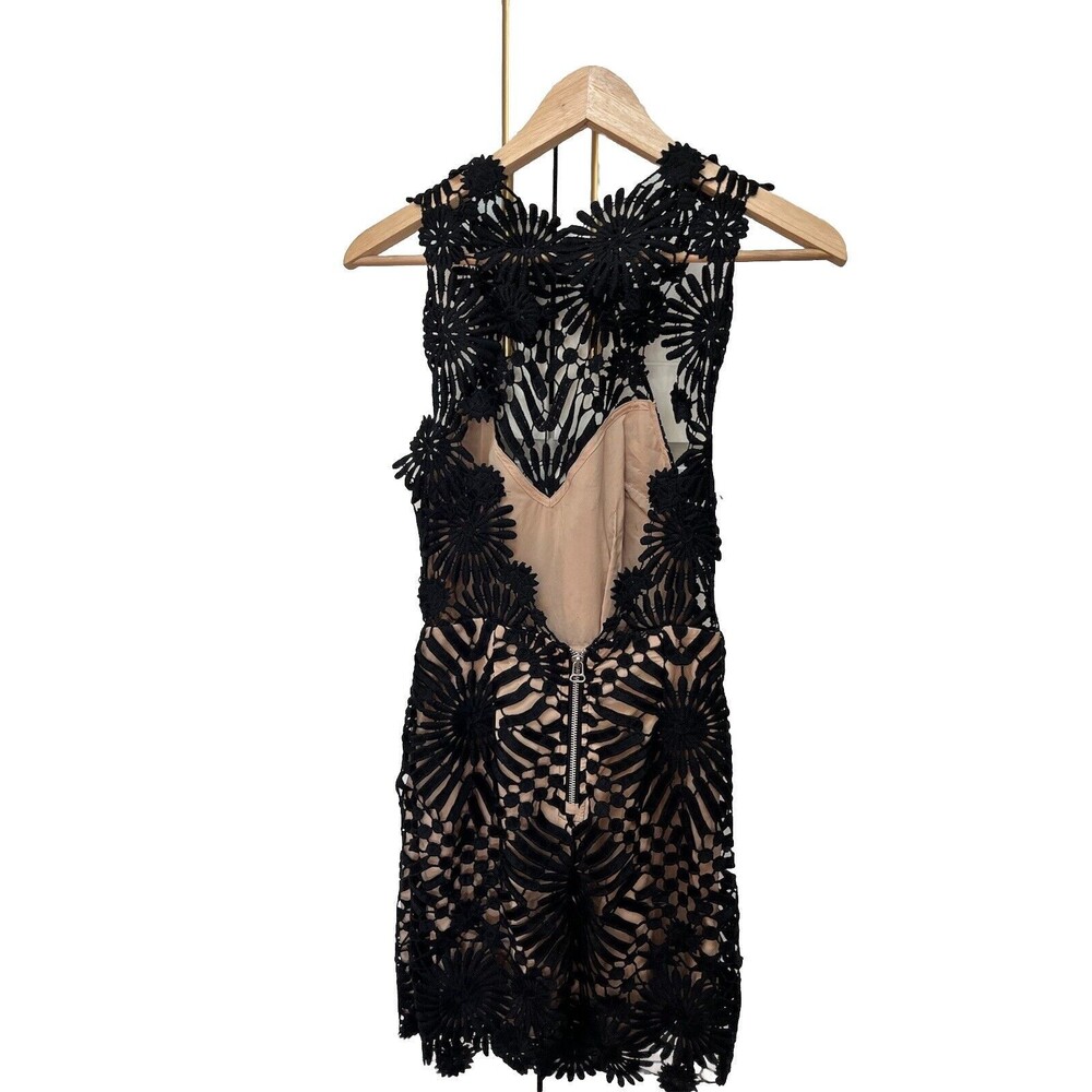 Saylor x Free People Presley Mini Dress Women's Sz XS Black Lace Romantic Goth - Picture 7 of 11